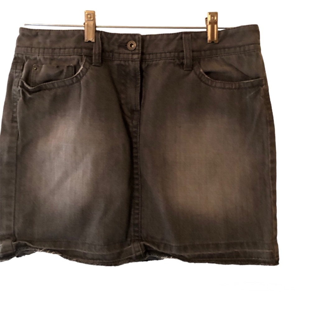 Loft brand gray jean mini skirt